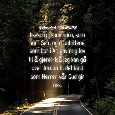 Picture 04 - 5 Mosebok 2:29 NORSK - likesom Esaus barn, som bor i Se'r, og - Bible Verse Picture