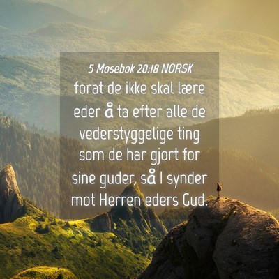 Picture 04 - 5 Mosebok 20:18 NORSK - forat de ikke skal lære eder å ta efter alle de - Bible Verse Picture