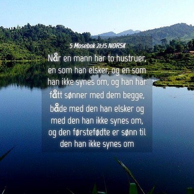 Picture 04 - 5 Mosebok 21:15 NORSK - Når en mann har to hustruer, en som han elsker, - Bible Verse Picture