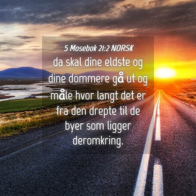 Picture 04 - 5 Mosebok 21:2 NORSK - da skal dine eldste og dine dommere gå ut og - Bible Verse Picture