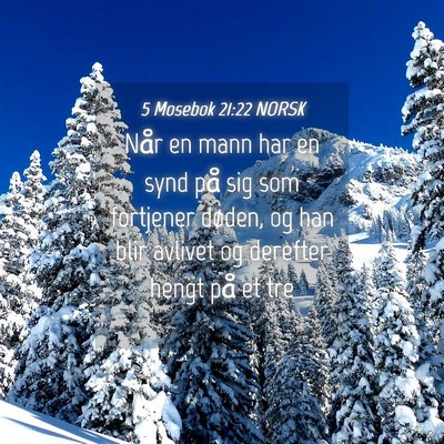 Picture 04 - 5 Mosebok 21:22 NORSK - Når en mann har en synd på sig som fortjener - Bible Verse Picture