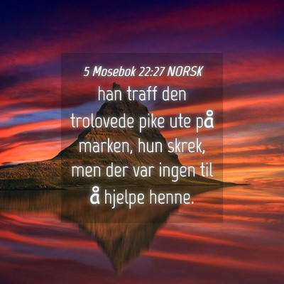 Picture 04 - 5 Mosebok 22:27 NORSK - han traff den trolovede pike ute på marken, hun - Bible Verse Picture