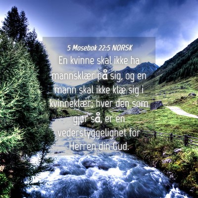 Picture 04 - 5 Mosebok 22:5 NORSK - En kvinne skal ikke ha mannsklær på sig, og en - Bible Verse Picture