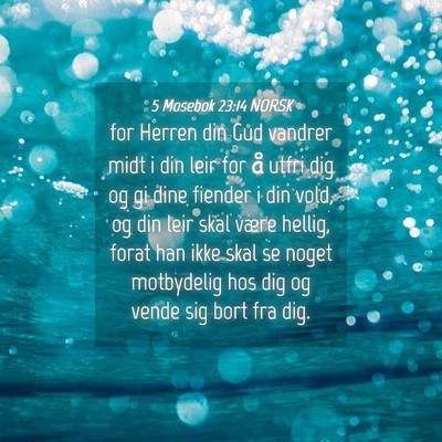 Picture 04 - 5 Mosebok 23:14 NORSK - for Herren din Gud vandrer midt i din leir for å - Bible Verse Picture