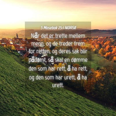 Picture 04 - 5 Mosebok 25:1 NORSK - Når det er trette mellem menn, og de treder frem - Bible Verse Picture
