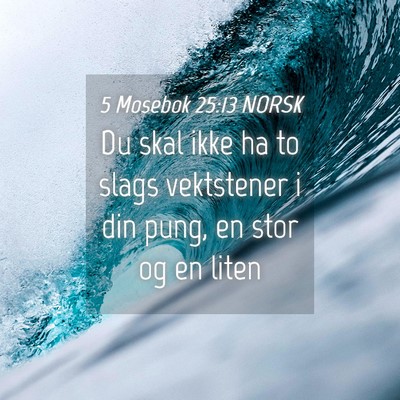 Picture 04 - 5 Mosebok 25:13 NORSK - Du skal ikke ha to slags vektstener i din pung, - Bible Verse Picture