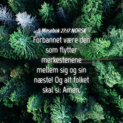 Picture 04 - 5 Mosebok 27:17 NORSK - Forbannet være den som flytter merkestenene - Bible Verse Picture