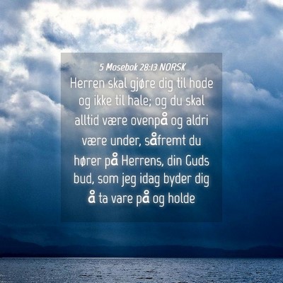 Picture 04 - 5 Mosebok 28:13 NORSK - Herren skal gjøre dig til hode og ikke til hale; - Bible Verse Picture