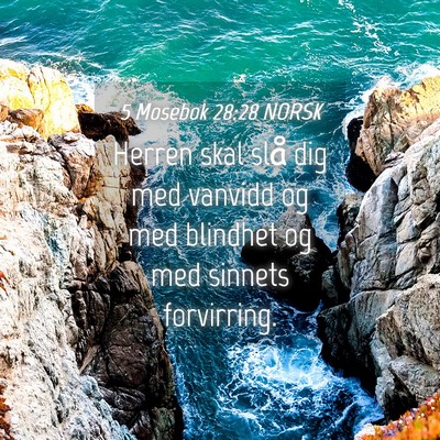 Picture 04 - 5 Mosebok 28:28 NORSK - Herren skal slå dig med vanvidd og med blindhet - Bible Verse Picture