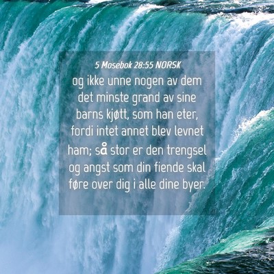 Picture 04 - 5 Mosebok 28:55 NORSK - og ikke unne nogen av dem det minste grand av - Bible Verse Picture