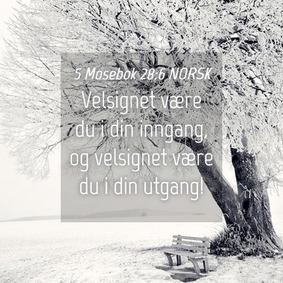 Picture 04 - 5 Mosebok 28:6 NORSK - Velsignet være du i din inngang, og velsignet - Bible Verse Picture