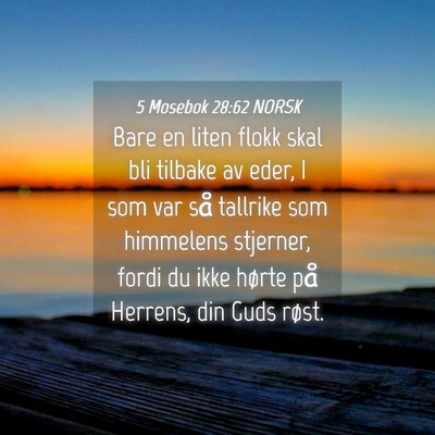 Picture 04 - 5 Mosebok 28:62 NORSK - Bare en liten flokk skal bli tilbake av eder, I - Bible Verse Picture