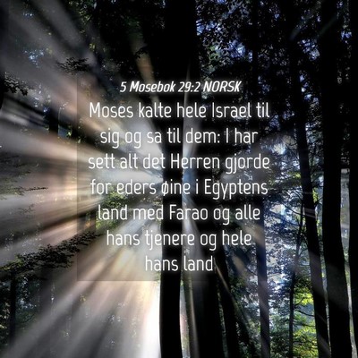 Picture 04 - 5 Mosebok 29:2 NORSK - Moses kalte hele Israel til sig og sa til dem: I - Bible Verse Picture