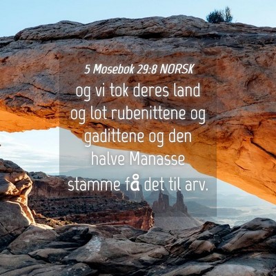 Picture 04 - 5 Mosebok 29:8 NORSK - og vi tok deres land og lot rubenittene og - Bible Verse Picture