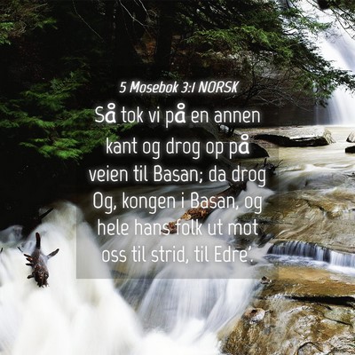 Picture 04 - 5 Mosebok 3:1 NORSK - Så tok vi på en annen kant og drog op på veien - Bible Verse Picture