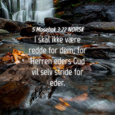 Picture 04 - 5 Mosebok 3:22 NORSK - I skal ikke være redde for dem; for Herren eders - Bible Verse Picture