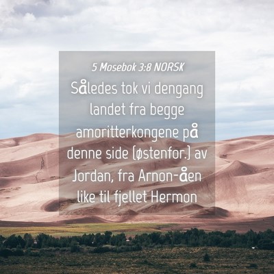 Picture 04 - 5 Mosebok 3:8 NORSK - Således tok vi dengang landet fra begge - Bible Verse Picture