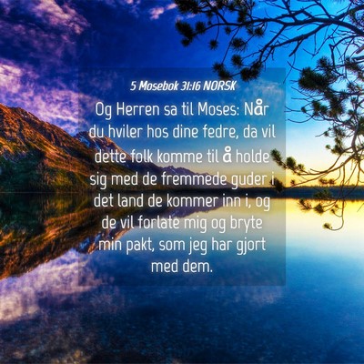 Picture 04 - 5 Mosebok 31:16 NORSK - Og Herren sa til Moses: Når du hviler hos dine - Bible Verse Picture