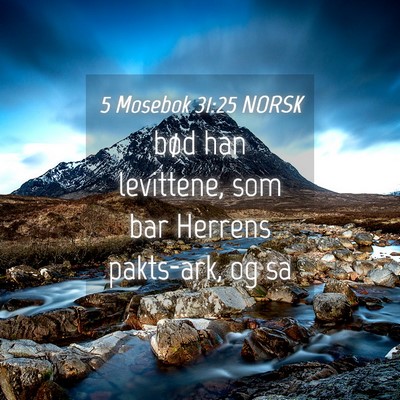Picture 04 - 5 Mosebok 31:25 NORSK - bød han levittene, som bar Herrens pakts-ark, og - Bible Verse Picture