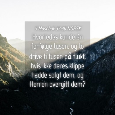 Picture 04 - 5 Mosebok 32:30 NORSK - Hvorledes kunde én forfølge tusen, og to drive - Bible Verse Picture