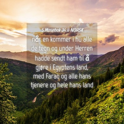 Picture 04 - 5 Mosebok 34:11 NORSK - når en kommer i hu alle de tegn og under Herren - Bible Verse Picture