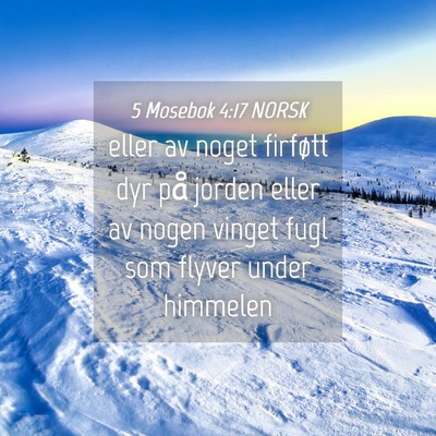 Picture 04 - 5 Mosebok 4:17 NORSK - eller av noget firføtt dyr på jorden eller av - Bible Verse Picture