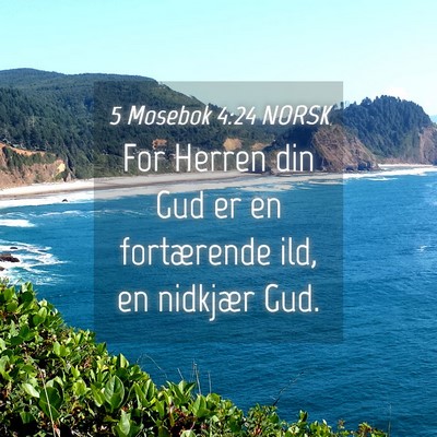 Picture 04 - 5 Mosebok 4:24 NORSK - For Herren din Gud er en fortærende ild, en - Bible Verse Picture