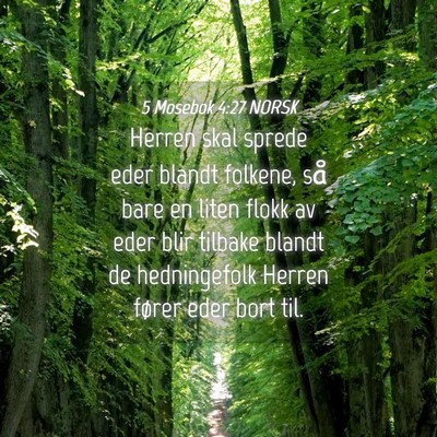 Picture 04 - 5 Mosebok 4:27 NORSK - Herren skal sprede eder blandt folkene, så bare - Bible Verse Picture