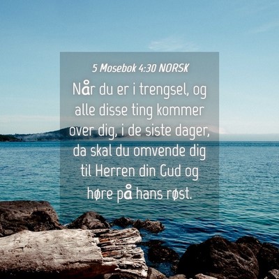 Picture 04 - 5 Mosebok 4:30 NORSK - Når du er i trengsel, og alle disse ting kommer - Bible Verse Picture