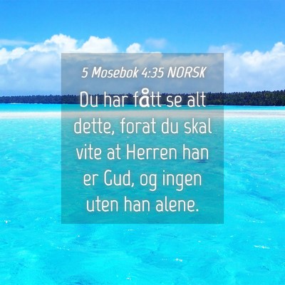 Picture 04 - 5 Mosebok 4:35 NORSK - Du har fått se alt dette, forat du skal vite at - Bible Verse Picture