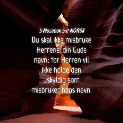 Picture 04 - 5 Mosebok 5:11 NORSK - Du skal ikke misbruke Herrens, din Guds navn; for - Bible Verse Picture