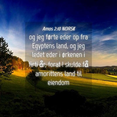 Picture 04 - Amos 2:10 NORSK - og jeg førte eder op fra Egyptens land, og jeg - Bible Verse Picture