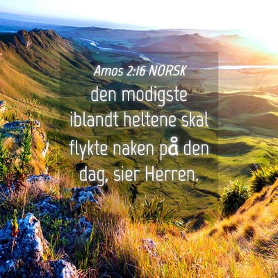 Picture 04 - Amos 2:16 NORSK - den modigste iblandt heltene skal flykte naken - Bible Verse Picture