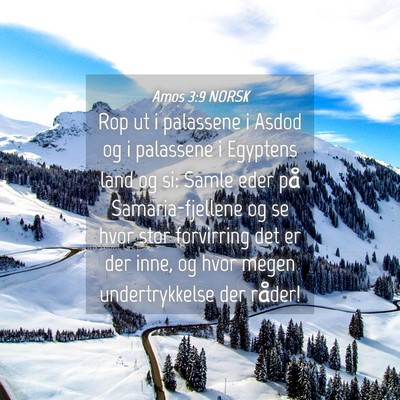 Picture 04 - Amos 3:9 NORSK - Rop ut i palassene i Asdod og i palassene i - Bible Verse Picture
