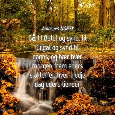 Picture 04 - Amos 4:4 NORSK - Gå til Betel og synd, til Gilgal og synd til - Bible Verse Picture