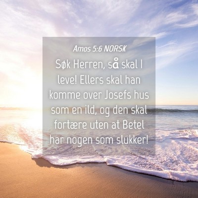 Picture 04 - Amos 5:6 NORSK - Søk Herren, så skal I leve! Ellers skal han - Bible Verse Picture