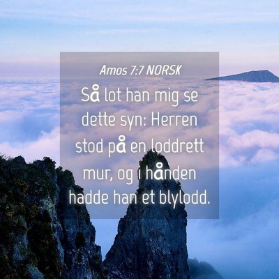 Picture 04 - Amos 7:7 NORSK - Så lot han mig se dette syn: Herren stod på en - Bible Verse Picture