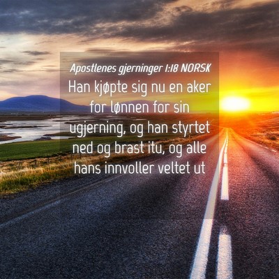 Picture 04 - Apostlenes gjerninger 1:18 NORSK - Han kjøpte sig nu en aker for lønnen for sin - Bible Verse Picture