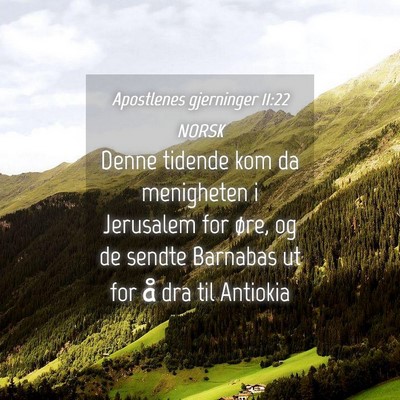 Picture 04 - Apostlenes gjerninger 11:22 NORSK - Denne tidende kom da menigheten i Jerusalem for - Bible Verse Picture
