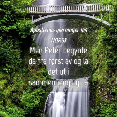 Picture 04 - Apostlenes gjerninger 11:4 NORSK - Men Peter begynte da fra først av og la det ut i - Bible Verse Picture