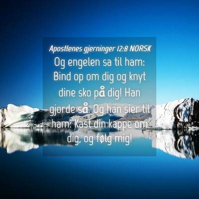 Picture 04 - Apostlenes gjerninger 12:8 NORSK - Og engelen sa til ham: Bind op om dig og knyt - Bible Verse Picture