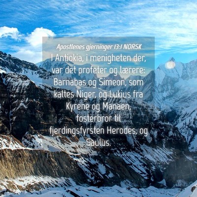 Picture 04 - Apostlenes gjerninger 13:1 NORSK - I Antiokia, i menigheten der, var det profeter og - Bible Verse Picture