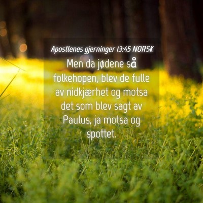 Picture 04 - Apostlenes gjerninger 13:45 NORSK - Men da jødene så folkehopen, blev de fulle av - Bible Verse Picture