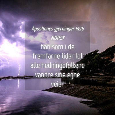 Picture 04 - Apostlenes gjerninger 14:16 NORSK - han som i de fremfarne tider lot alle - Bible Verse Picture