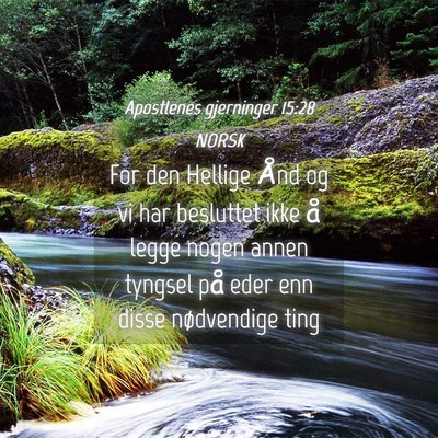 Picture 04 - Apostlenes gjerninger 15:28 NORSK - For den Hellige Ånd og vi har besluttet ikke å - Bible Verse Picture