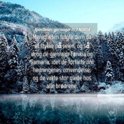 Picture 04 - Apostlenes gjerninger 15:3 NORSK - Menigheten fulgte dem da et stykke på veien, og - Bible Verse Picture