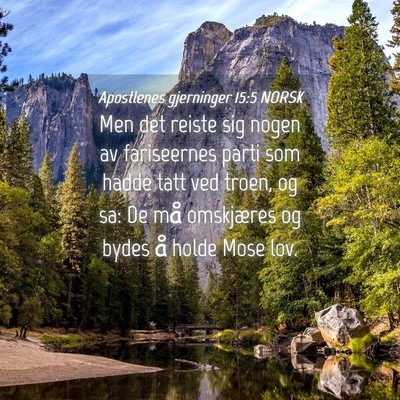 Picture 04 - Apostlenes gjerninger 15:5 NORSK - Men det reiste sig nogen av fariseernes parti som - Bible Verse Picture