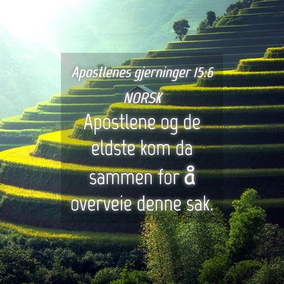Picture 04 - Apostlenes gjerninger 15:6 NORSK - Apostlene og de eldste kom da sammen for å - Bible Verse Picture