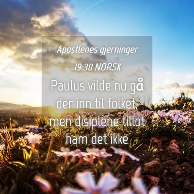 Picture 04 - Apostlenes gjerninger 19:30 NORSK - Paulus vilde nu gå der inn til folket, men - Bible Verse Picture