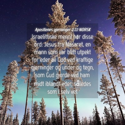 Picture 04 - Apostlenes gjerninger 2:22 NORSK - Israelittiske menn! hør disse ord: Jesus fra - Bible Verse Picture